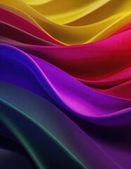 Fototapeta premium Abstract Background with 3D Wave Gradient Silk Fabric 