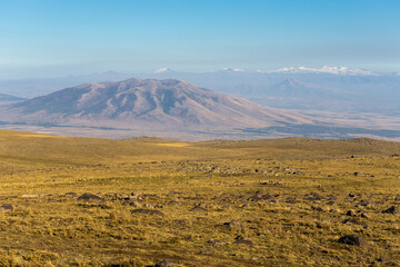 View of the mountains in the autumn