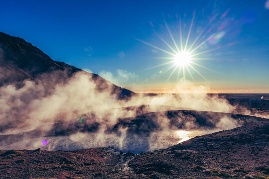 Schlammsprudel, mud pot Geothermal Park in Hveragerdi Island