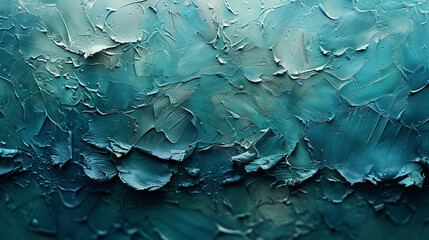 Abstract Painting of Blue and Green Colors