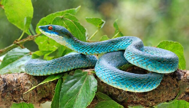 viper snake blue snake trimeresurus insularis snake