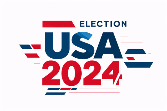 USA 2024 election themed graphic with stylized text and elements