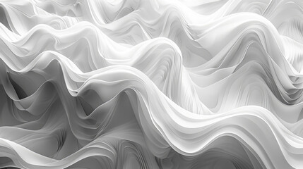 Wavy Surface Creates Abstract Pattern in Black and White