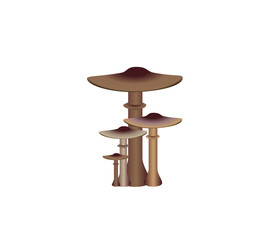 Cartoon mushrooms. Vector illustration, print for background, print on fabric, paper, wallpaper, packaging.	