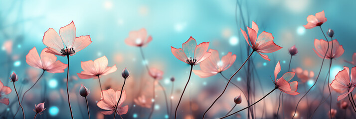 Floral spring background in pastel colors