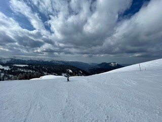 snow covered mountains