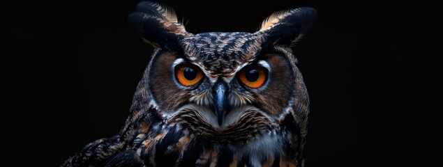 portrait of a owl in the darkness Generative AI