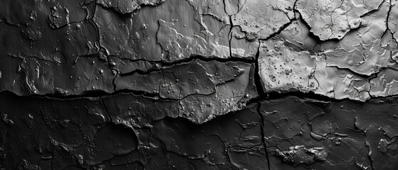 Cracked Wall in Black and White