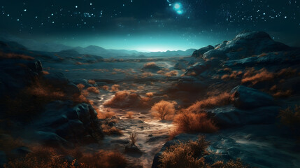 Obraz premium the landscape of an interior universe is shown