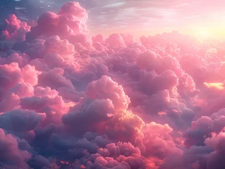 Gordijnen Dreamy Pink Cloudscape at Sunset © Castle Studio