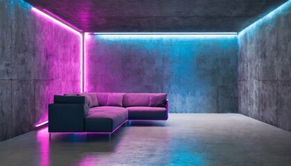 neon room with sofa