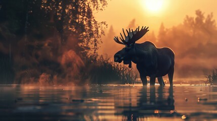 Moose possess a serene majesty that makes them incredibly lovely. - obrazy, fototapety, plakaty