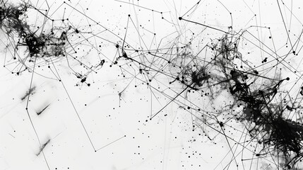Many lines connecting dots, concept image for networks, global economy, internet, data flows - AI Generated