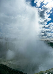 Niagara Falls, Ontario, Canada. Niagara Falls is the largest waterfall in the world. Picturesque view from Canadian side.