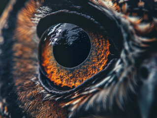 Extreme Close-Up of an Owl's Eye