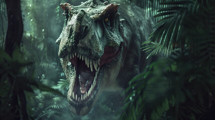 Fototapeta premium High-resolution photorealistic image of a Titanosaur Rex. Experience the prehistoric era with this Perfect for scientific, creative, or educational projects.