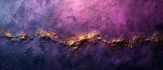 Painting of Purple and Gold on a Wall