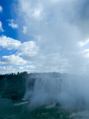 Niagara Falls, Ontario, Canada. Niagara Falls is the largest waterfall in the world. Picturesque view from Canadian side.