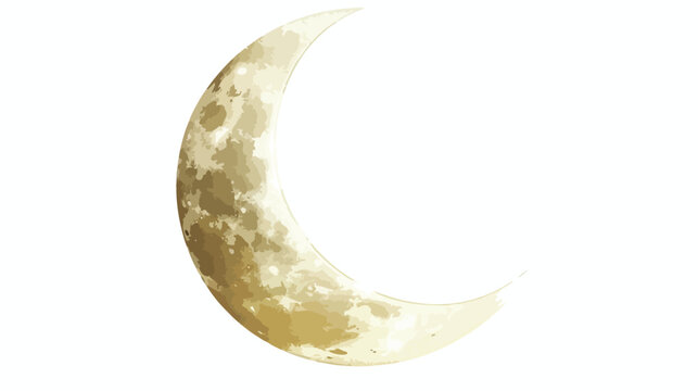 Crescent moon profile isolated on white background v