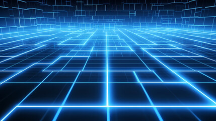 Fototapeta premium Cyberspace grid, big data and cybersecurity, blockchain and abstract technology background