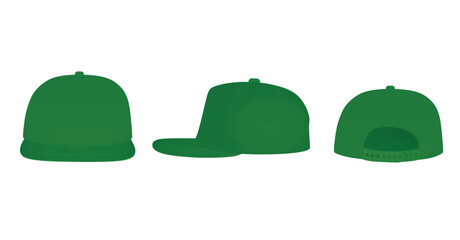 Green baseball cap. vector illustration