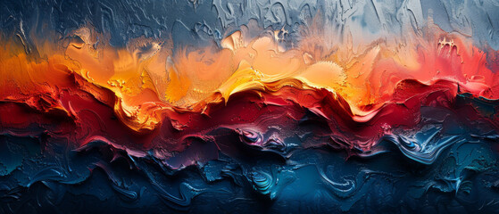 Colorful Wave Painting on a Window