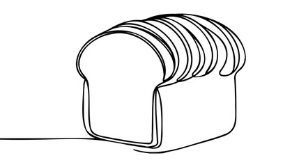 Loaf of bread one line art. Continuous one line drawing of bread