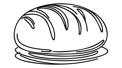 Loaf of bread one line art. Continuous one line drawing of bread