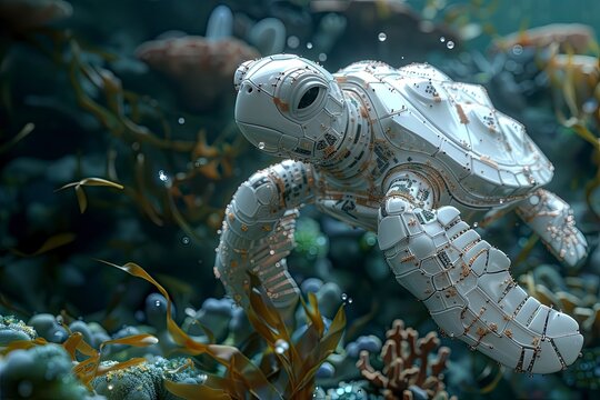 robot turtle in the water