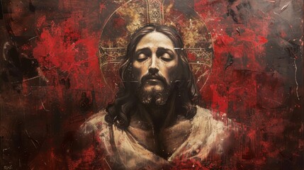 Thick oil painting of Jesus Christ