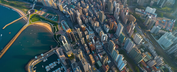 Nature and Culture Background. City Background. Aerial View of City Development. 