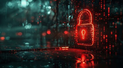 Data Encryption: A padlock symbolizing data encryption to protect against cyber threats.