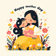 Mother And Son Banner Background Vector for Design