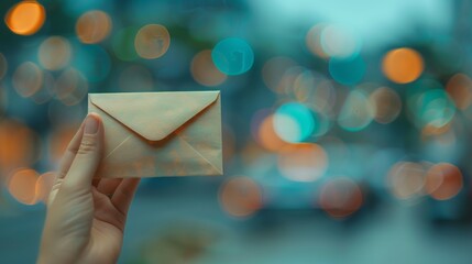 Hand hold mail concept