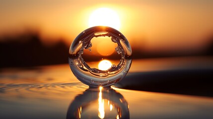 A bubble ring ascends towards the sun