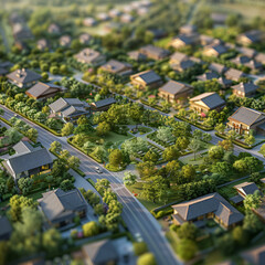 Naklejka premium Rural Background. Aerial View of Rural Development. Nature background.
