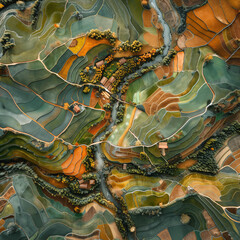Obraz premium Rural Background. Aerial View of Rural Development. Nature background.