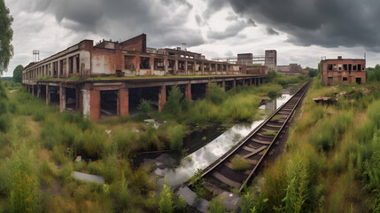 Fototapeta na wymiar abandoned industrial city of ohrom