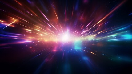 Fototapeta na wymiar Abstract lens flare. concept image of space or time travel background over dark colors and bright lights
