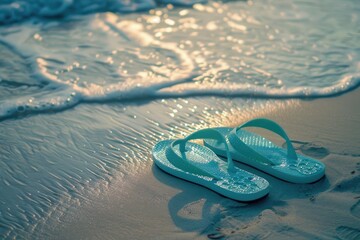 flip flops on the beach