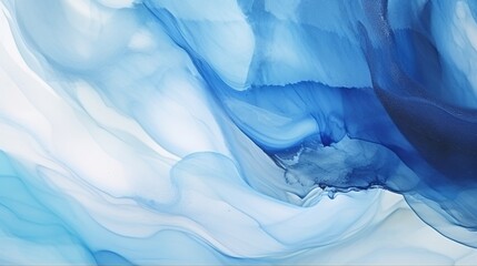 Alcohol Ink Background. Sea Picture. Alcohol Ink Wallpaper. Indigo White Alcohol Ink Background. Aquarelle Canva. Translucent Swirl. Indigo White Watercolour Texture