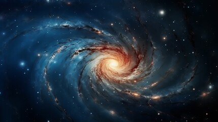 Awesome spiral galaxy many light years far from the Earth.