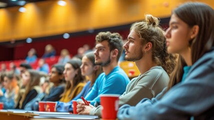 Attentive University Students Engaged in a Lecture