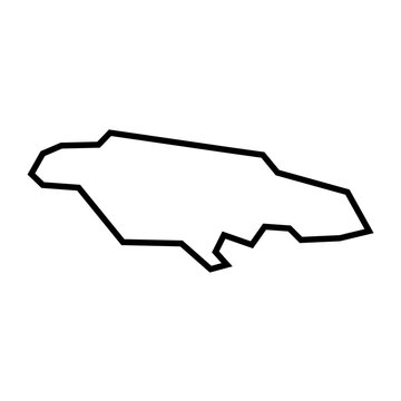 recommend clip art: Jamaica country thick black outline silhouette. Simplified map. Vector icon isolated on white background.