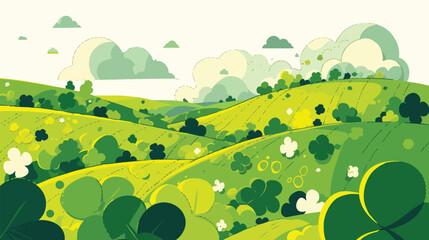 Lucky Beer 4 Leaf Clover Banner Background Vector Art for Design - obrazy, fototapety, plakaty