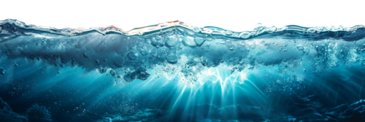water wave underwater blue ocean. wide panorama background.