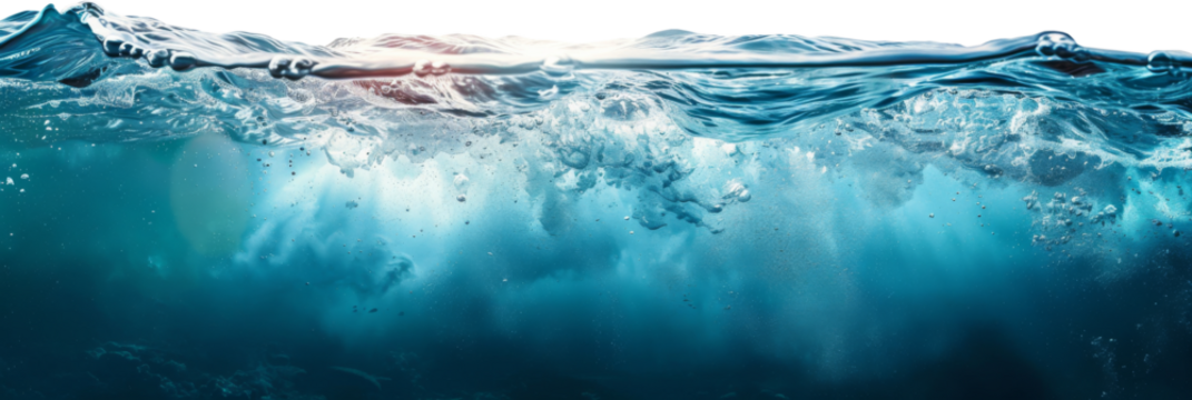 water wave underwater blue ocean. wide panorama background. - Powered by Adobe