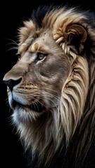 Naklejka premium A close-up image of a lion