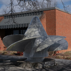 A kaplan turbine on display which has been decommissioned from service at a dam used to generate...