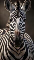 Up-close view of a zebra
